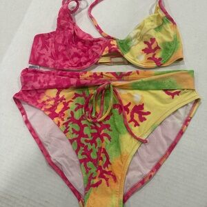 La Perla Pink and Yellow Bikini Set